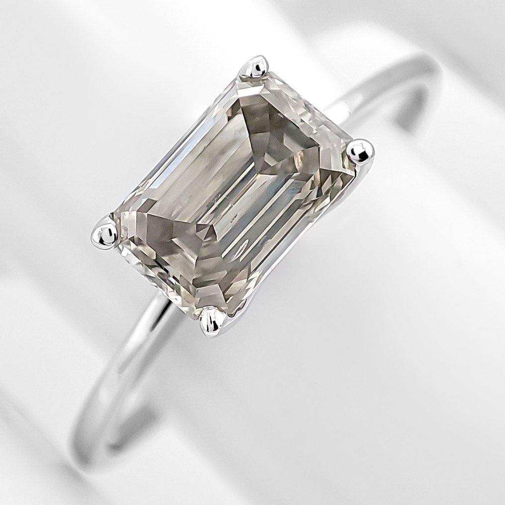 沒有保留價 - 戒指 - 14 克拉 白金 -  1.02ct. tw. 鉆石 (天然彩色) #2.1