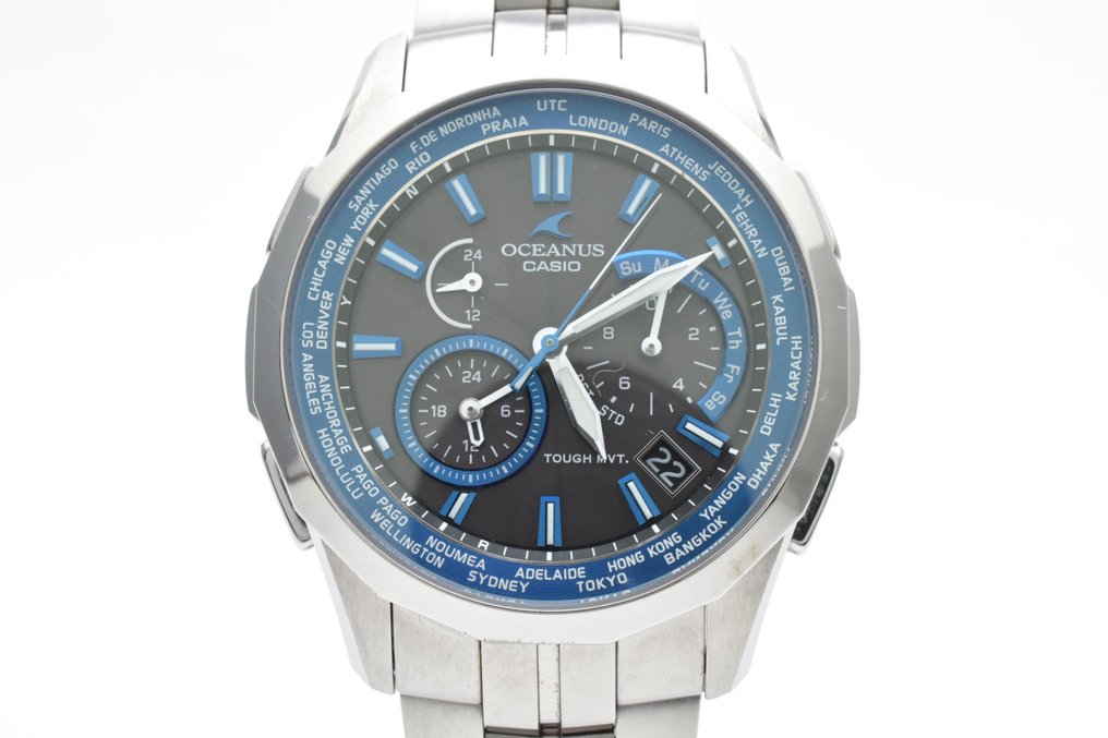 Casio - Oceanus Multiband 6 Radio Controlled Solar Chronograph Titanium World Time Men’s Watch - Sem preço de reserva - OCW-S1400 - Homem - 2010-2020  #3.2