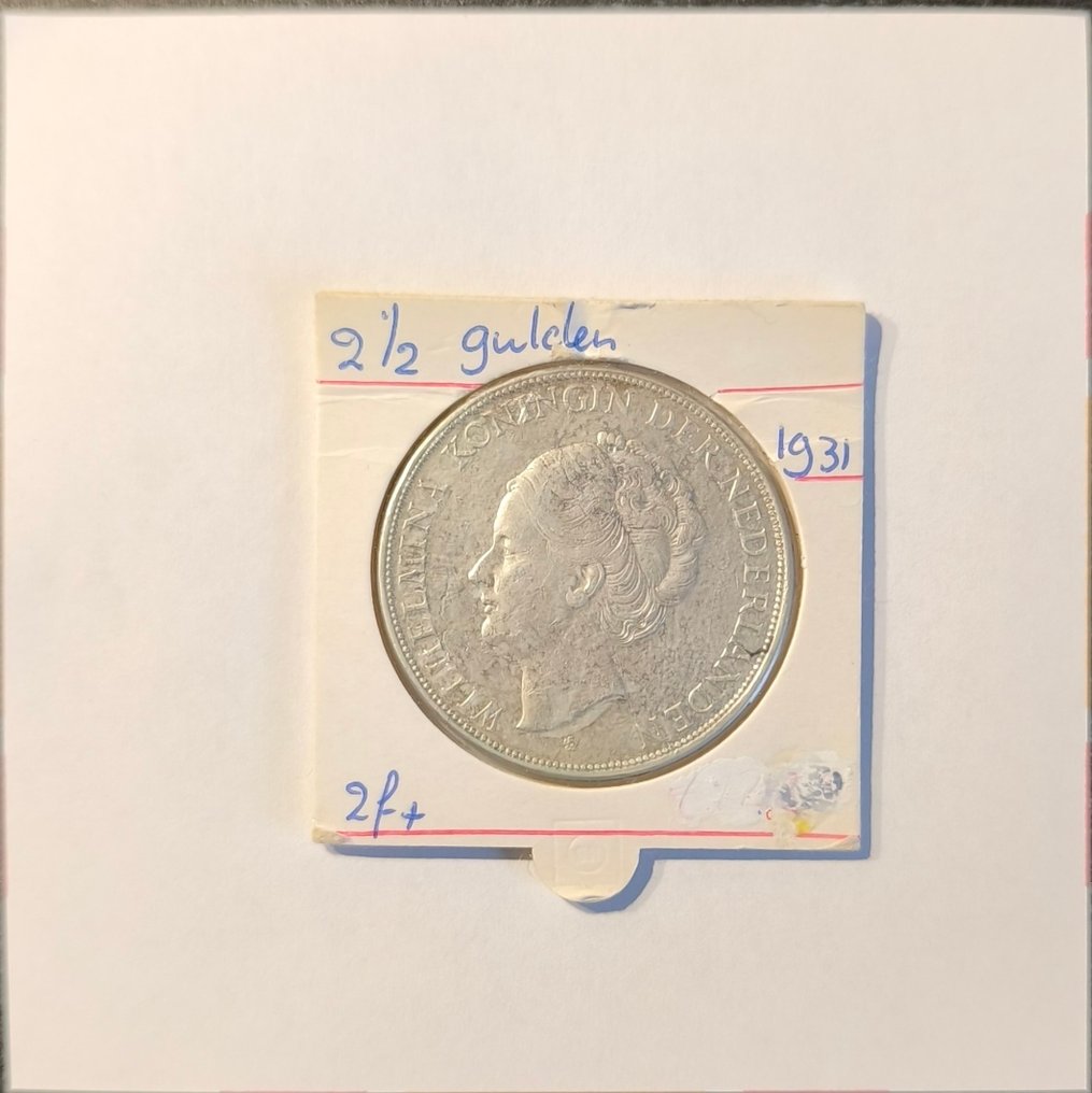 荷蘭. Wilhelmina. 2 1/2 Gulden 1931  (沒有保留價) #3.2
