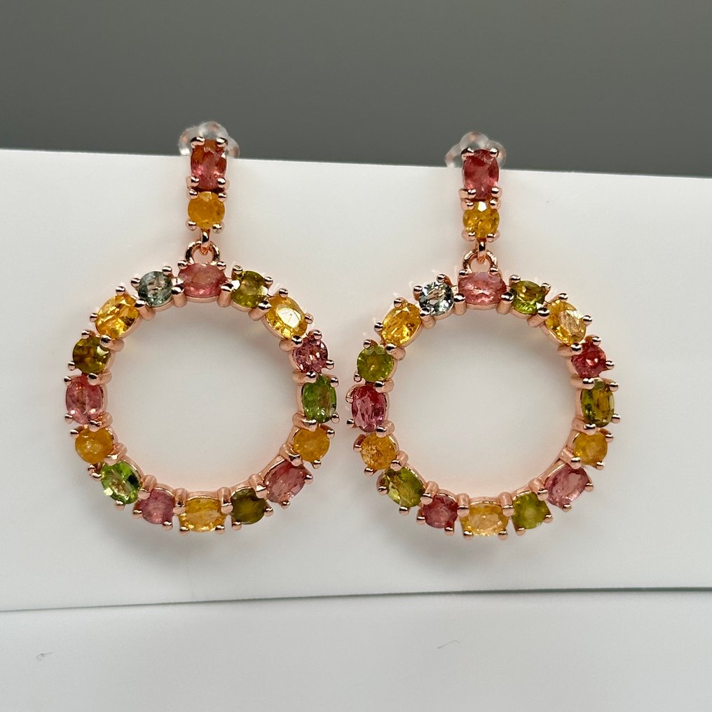 Senza prezzo di riserva - Orecchini 925 Silver Tormalina #4.3