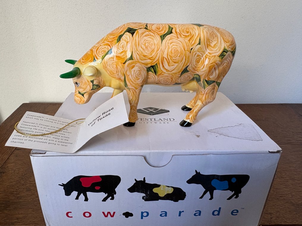 Αγαλματίδιο - Cow parade, Cowparade.Yellow Rose of Texas. - Κεραμικό #1.0