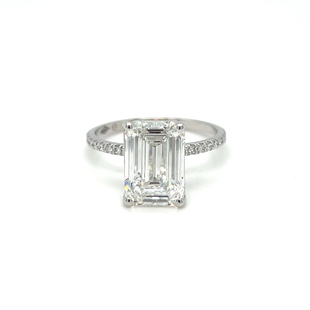 戒指 - 14 克拉 白金 -  4.20ct. tw. 鉆石 (實驗室培育) - 鉆石 #2.1