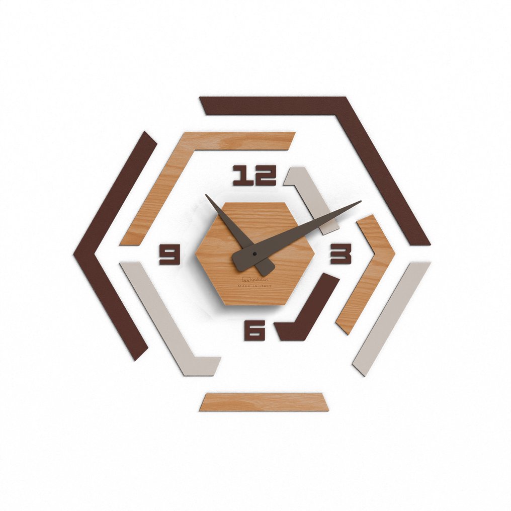 Ρολόι τοίχου - GIallobus - Σύγχρονη Ξύλο - 2024 - Orologio Hive #1.0