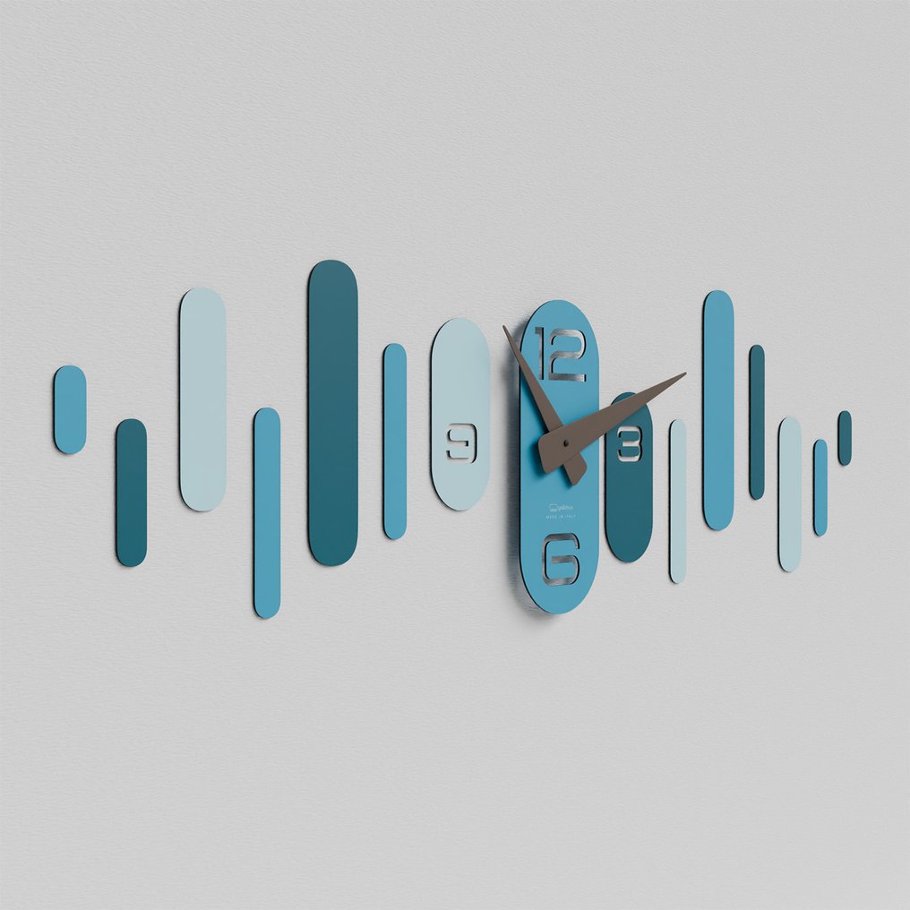 Vægur - GIallobus -  Samtidskunst Træ - 2024 - Wave-ur #1.0