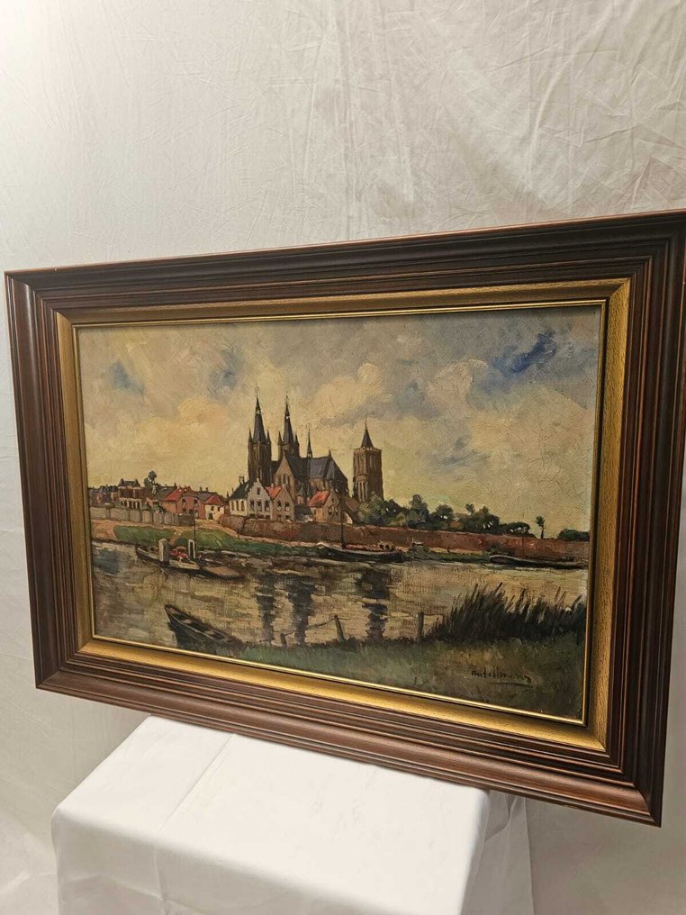 荷兰学校 (XIX) - Stadsgezicht aan het Rivier #2.1