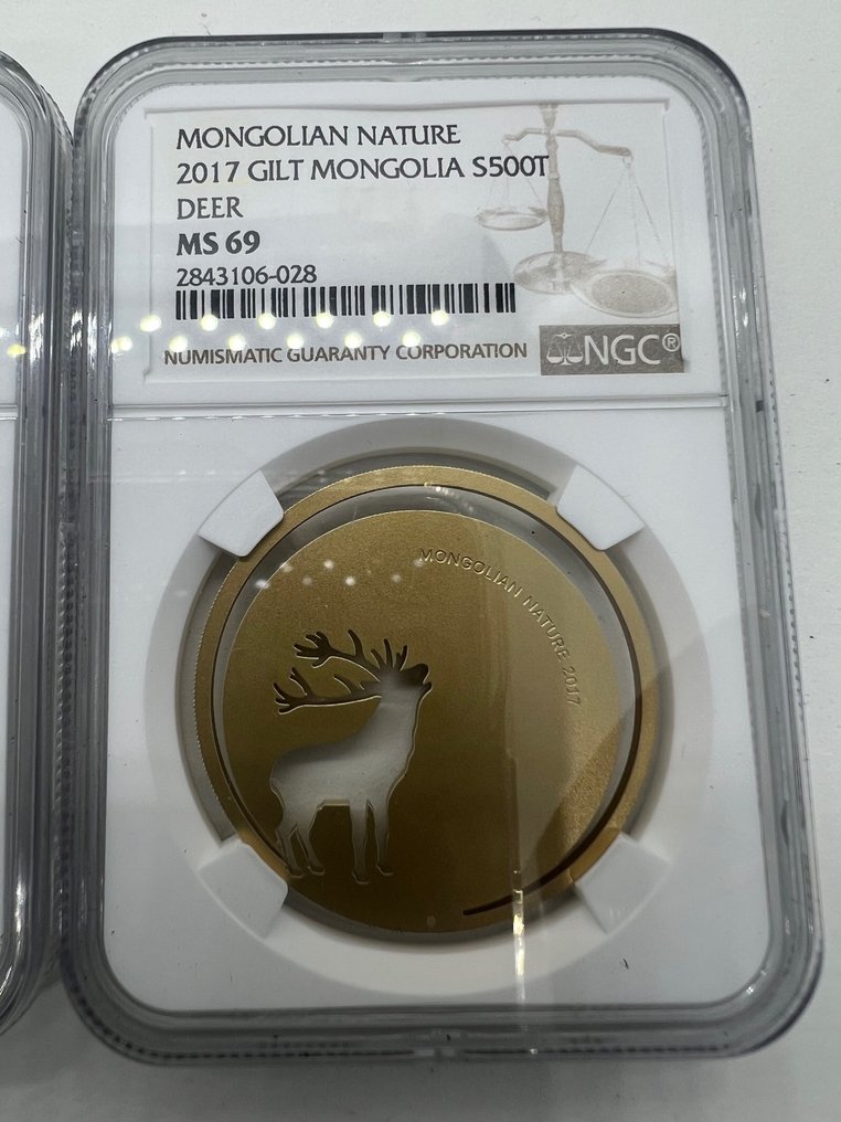 Mongólia. 500 Togrog 2015/2017, Mongolian Nature series, NGC MS 69, 3 x #3.2