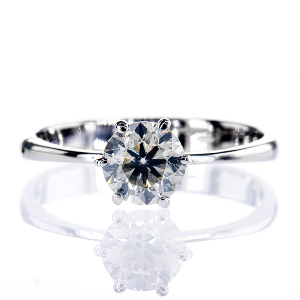 没有保留价 - 订婚戒指 - 14K包金 白金 -  1.03ct. tw. 钻石 (天然) #1.0