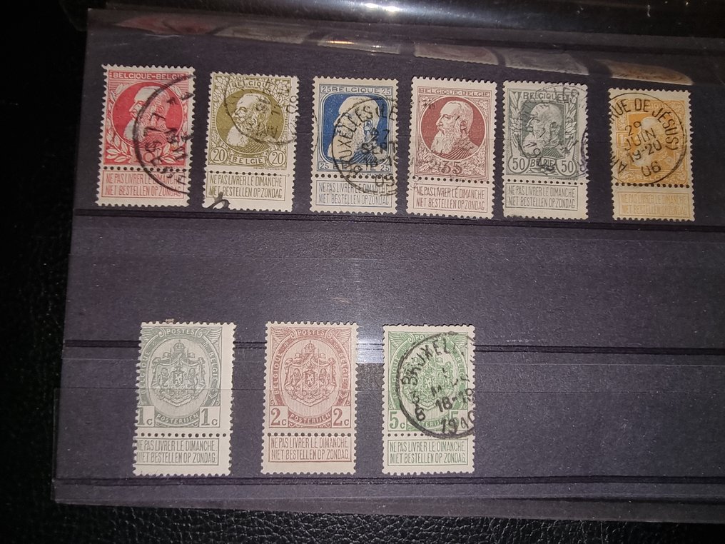 Bélgica 1849 - Bélgica – Selos usados clássicos – século XIX e início do século XX – incluindo perfin e etiquetas #1.0