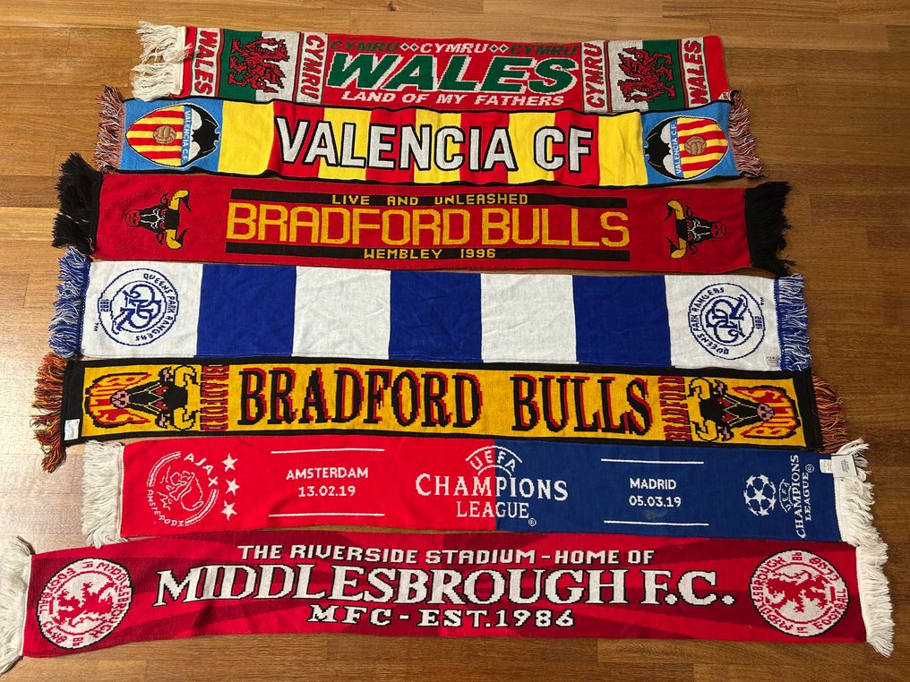 Set (7) sciarpe calcio vintage football #1.0