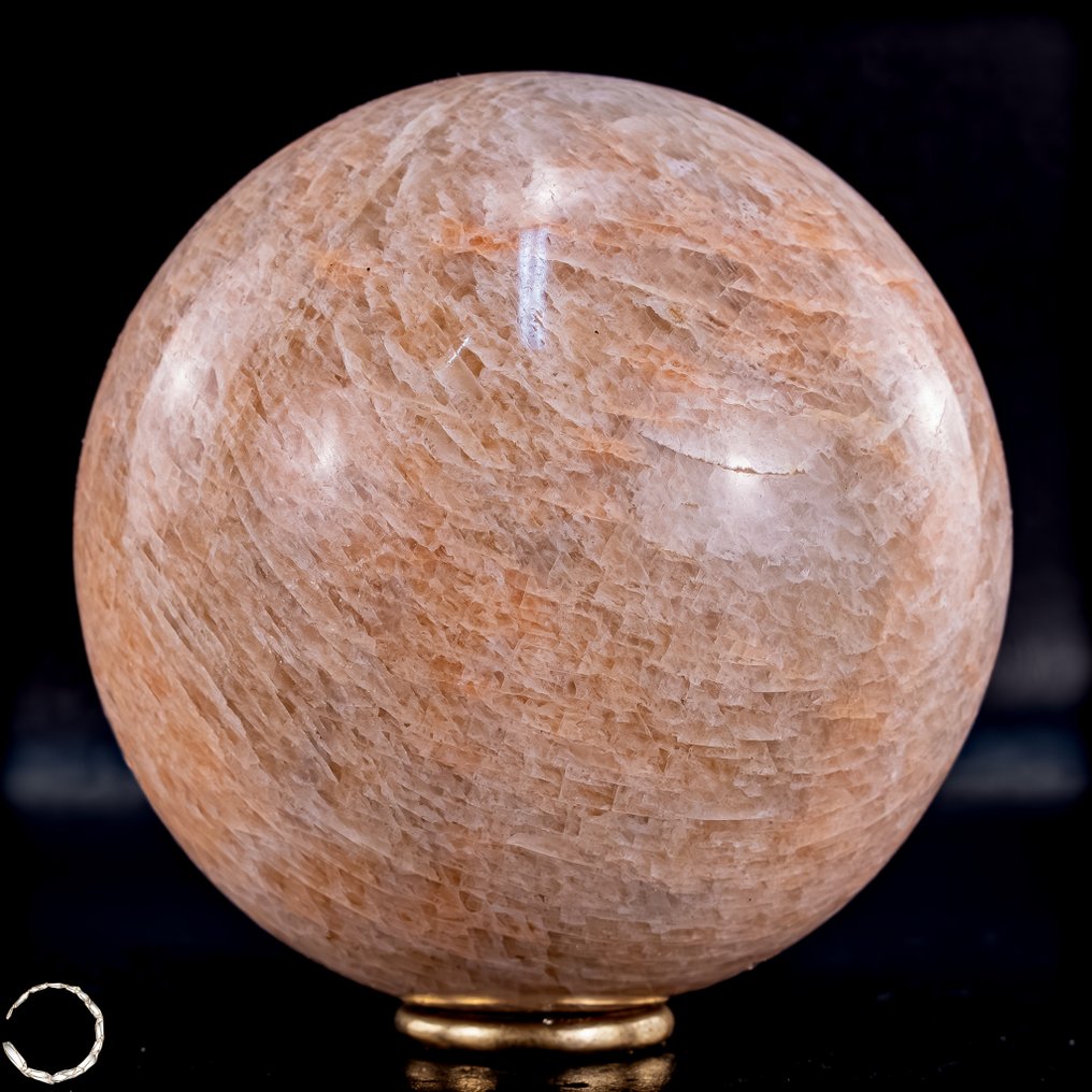 天然桃色月光石晶莹 球体- 1000.01 g #1.0