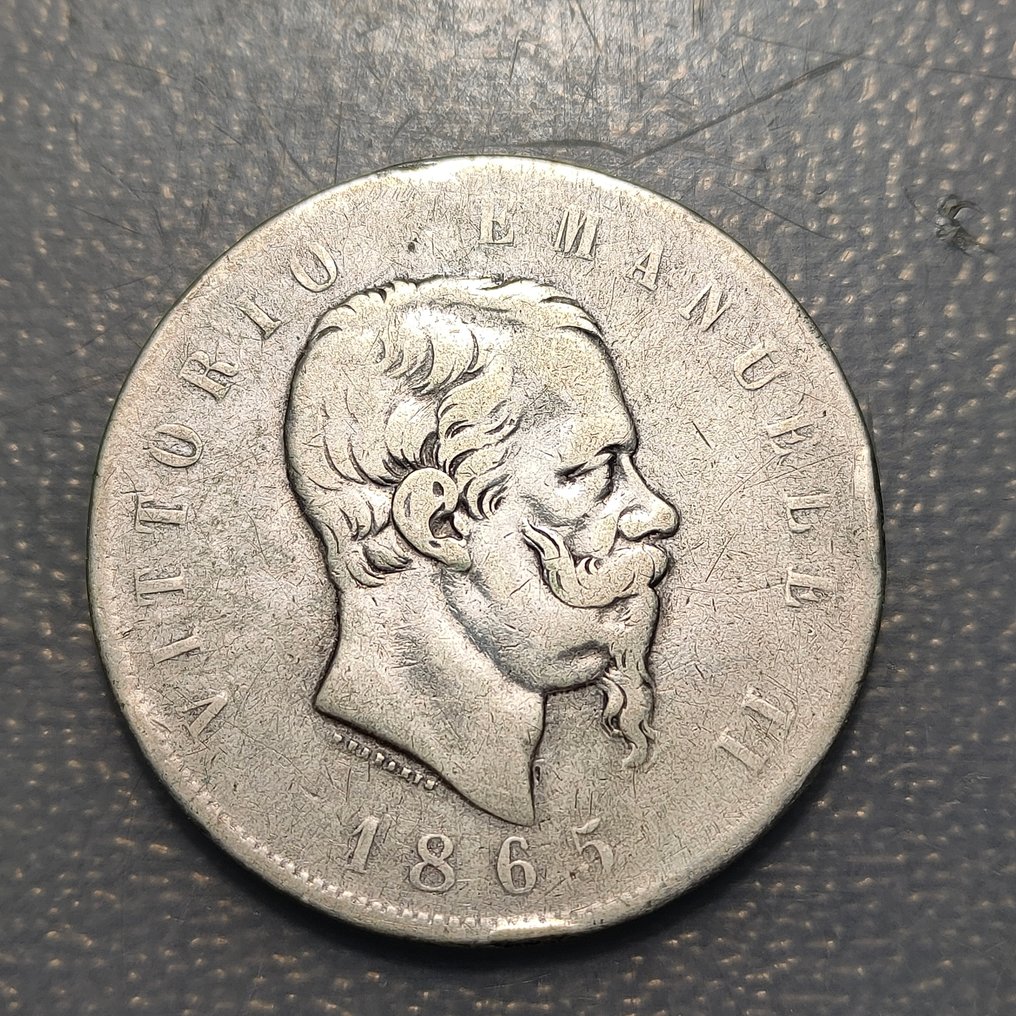 Ιταλία. Vittorio Emanuele II. 5 Lire 1865 T  (χωρίς τιμή ασφαλείας) #1.0