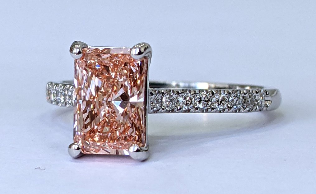 χωρίς τιμή ασφαλείας - Δαχτυλίδι - 18 καράτια Λευκός χρυσός -  1.73ct. tw. Διαμάντι (Διαμάντια εργαστηριακής καλλιέργειας με φανταχτερά χρώματα) - Διαμάντι - Πολυτεχνική ζωντανή ροζ #3.2