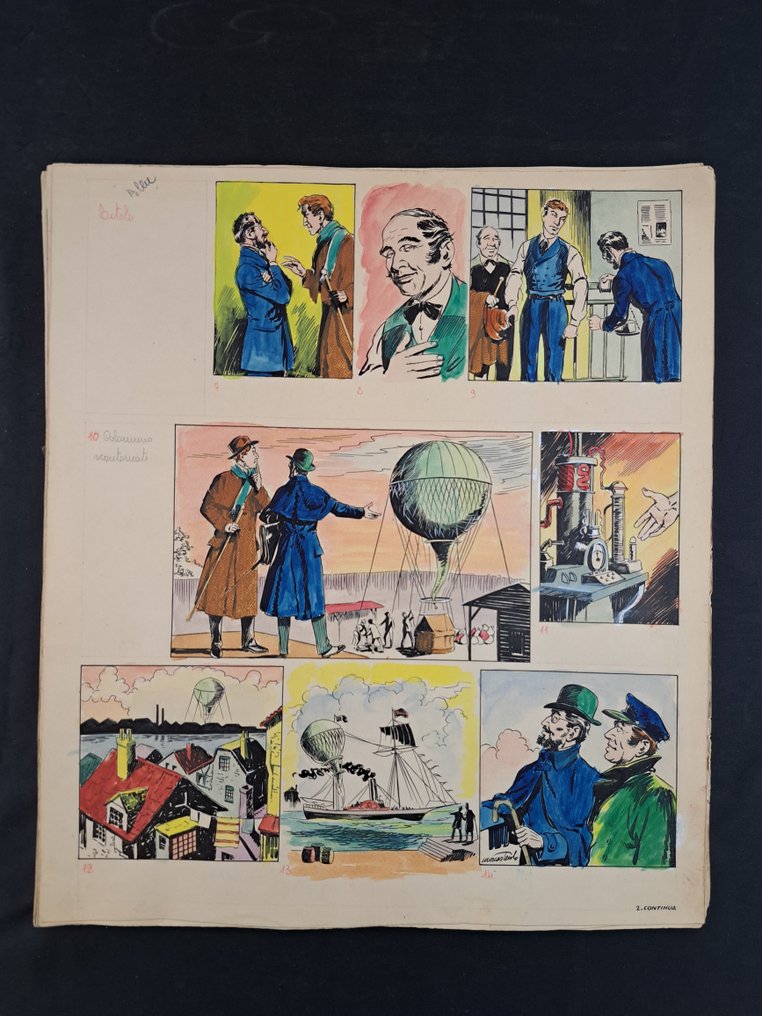 Monasterolo; Verne - 22 Original colour page - Cinque settimane in Pallone #3.2