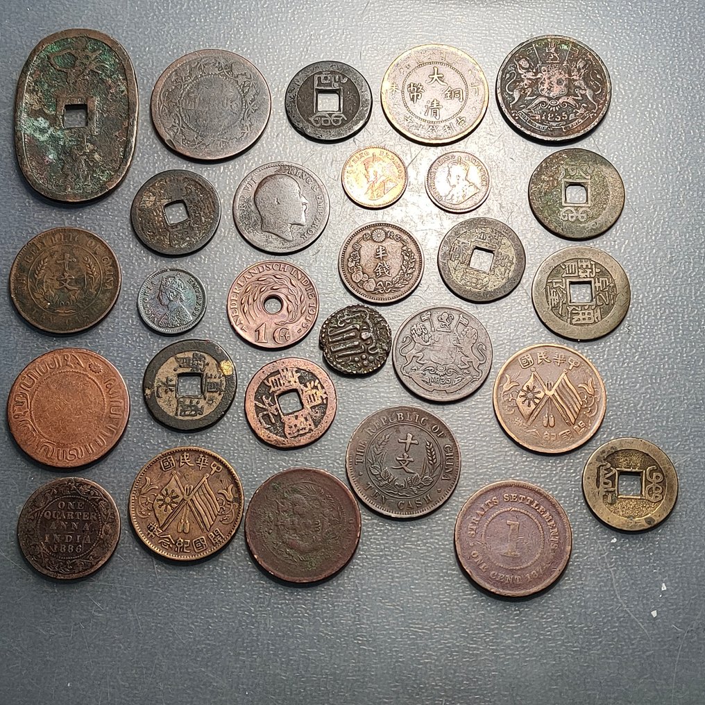 Ásia. Lote de 28 monedas  (Sem preço de reserva) #1.0