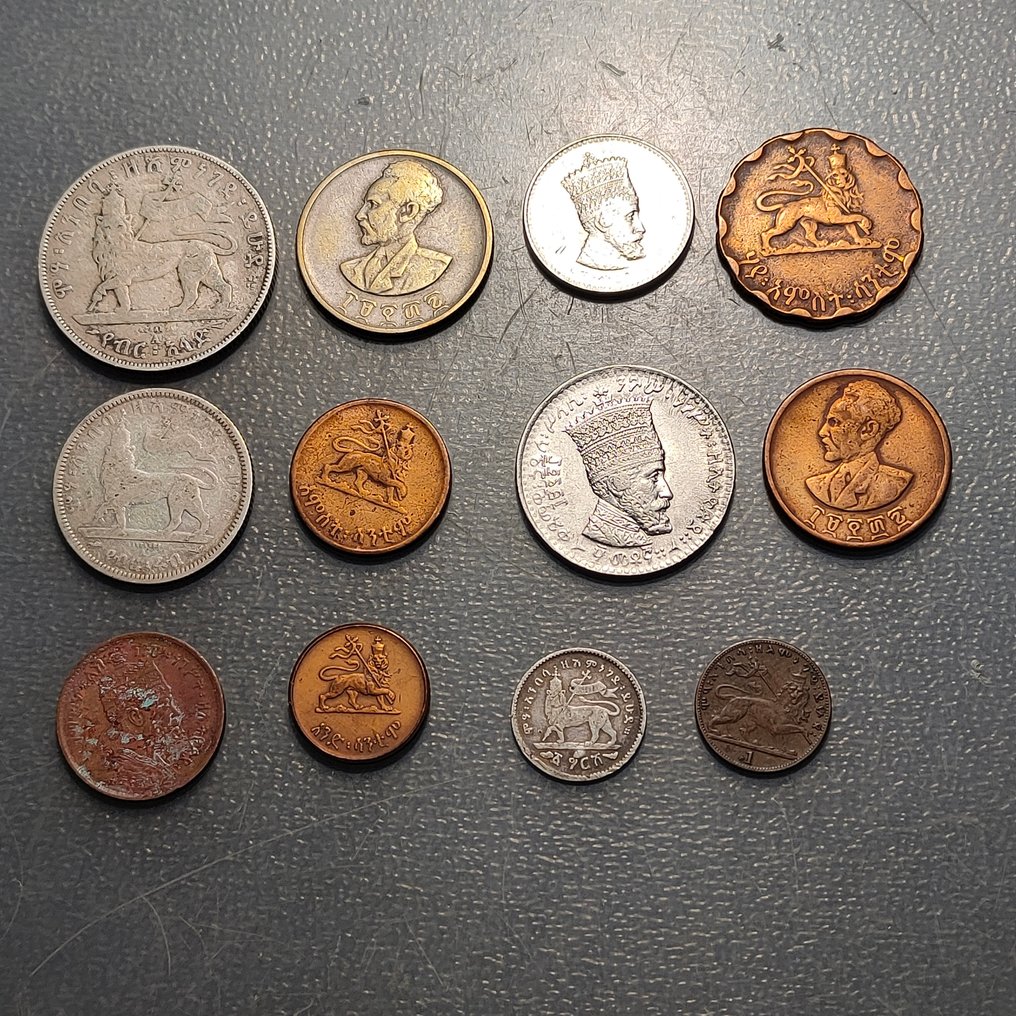 Etiopia. Lote de 12 monedas (4 plata)  (Senza prezzo di riserva) #1.0