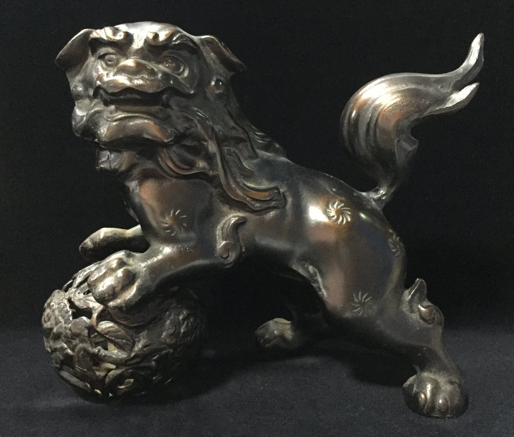 Guardian Metal dog / Japanese Vintage Metal Statue - 塑像 金属 - 日本  (没有保留价) #2.1