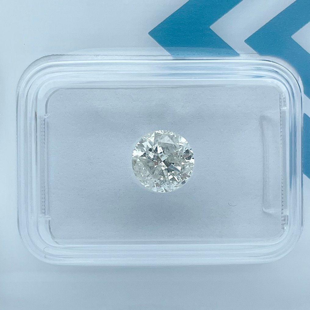 没有保留价 - 1 pcs 钻石  (天然)  - 1.05 ct - 圆形 - I - I2 内含二级 - 国际宝石研究院（IGI） #1.0