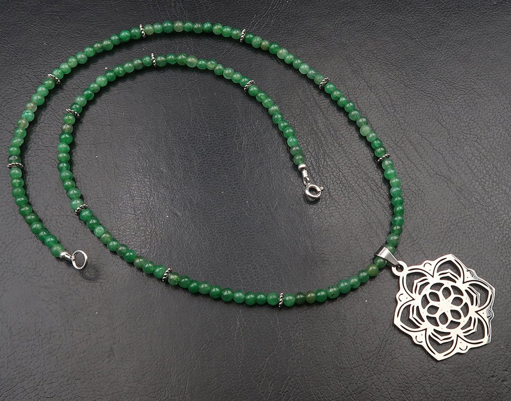 Emeraude - Skyddshalsband - Fleur de Bouddha (Lotus) - Fäste i 925 silver - Halsband med hänge #4.3
