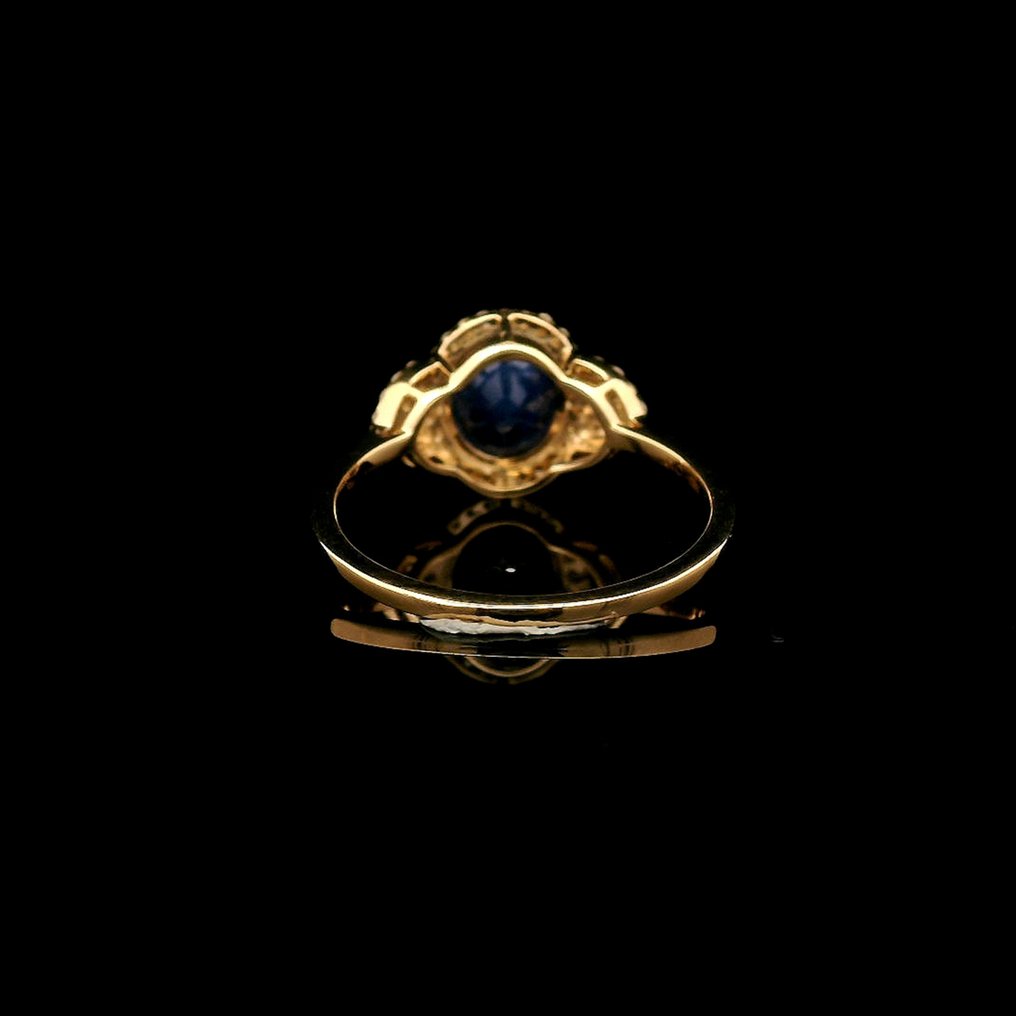 Ohne mindestpreis - Ring - 14 kt Gelbgold - 2.25ct. tw. Saphir - Diamant #3.2