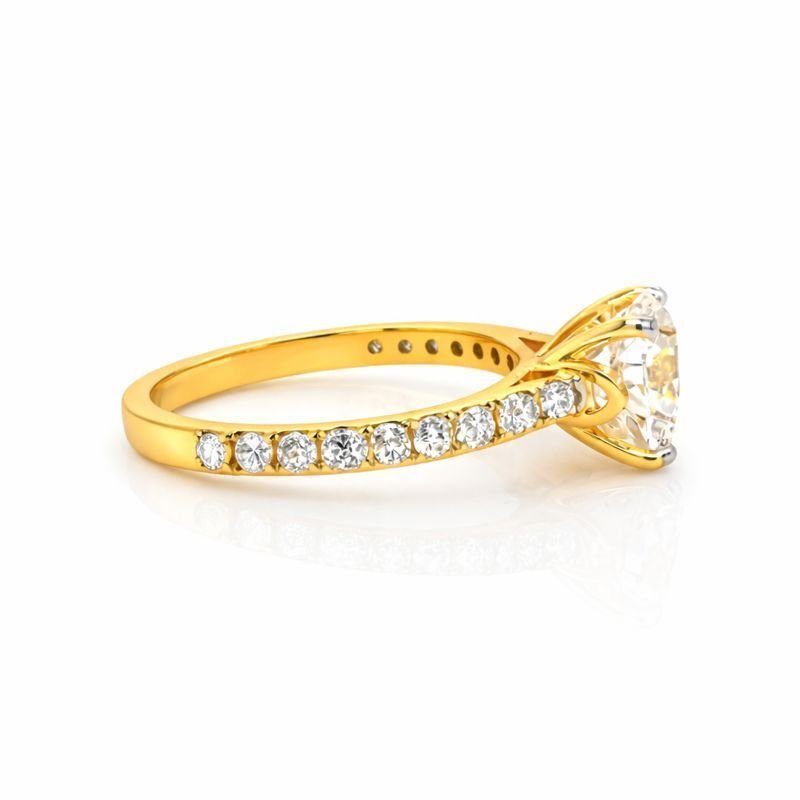 Ring - 14 karat Gull -  2.38ct. tw. Diamant (Lab-dyrket) - Diamant #3.2