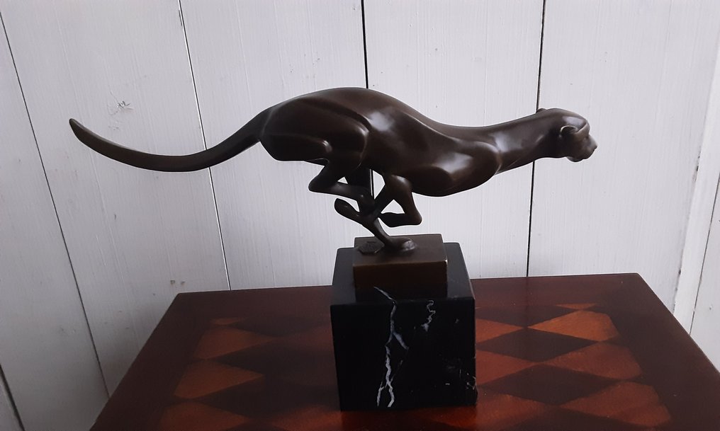Patsas, Jachtluipaard 32cm - 7 cm - pronssimarmori #4.3