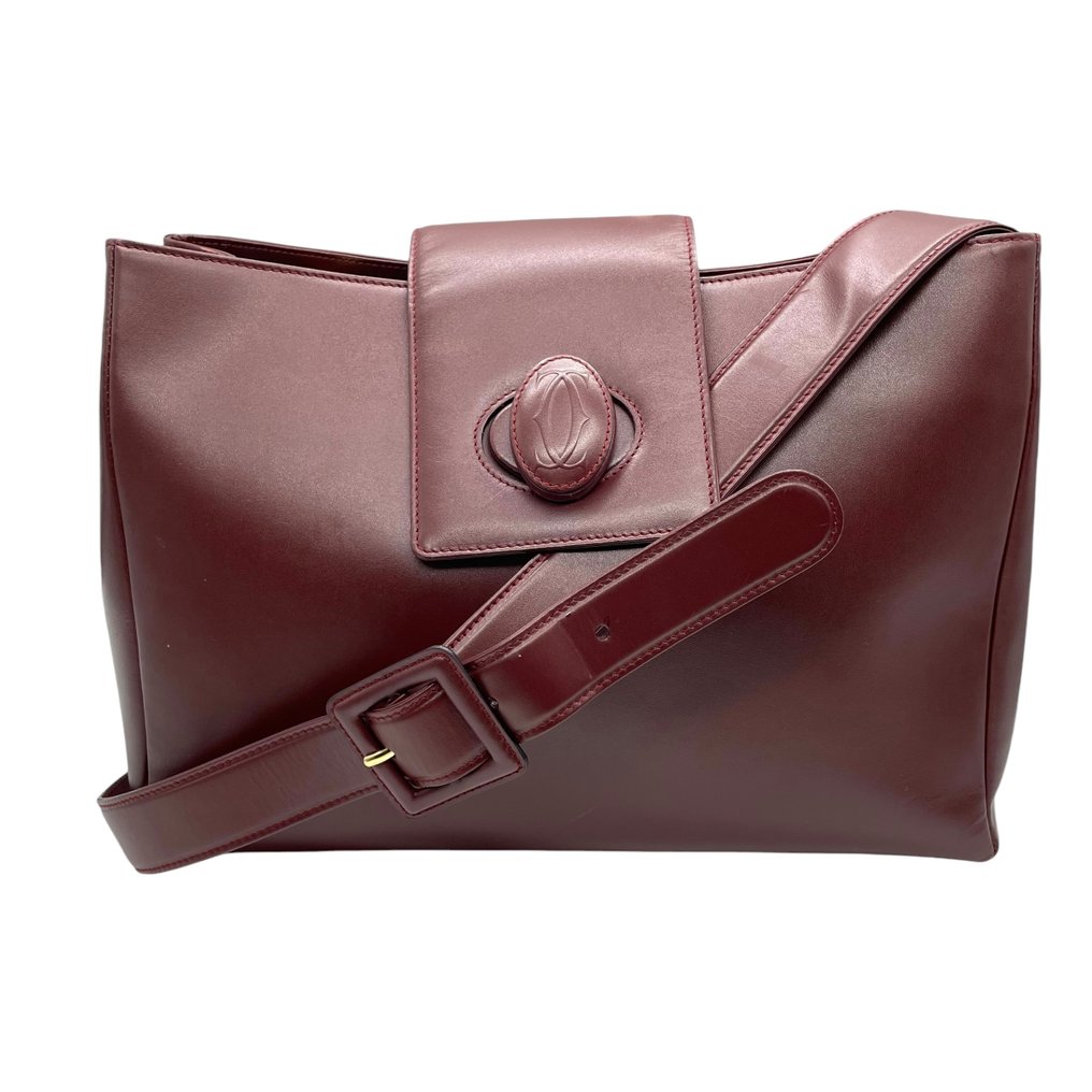 Cartier - Must de Cartier Turn Lock Leather Shoulder Bag Bordeaux Vintage - Τσάντα ώμου #1.0
