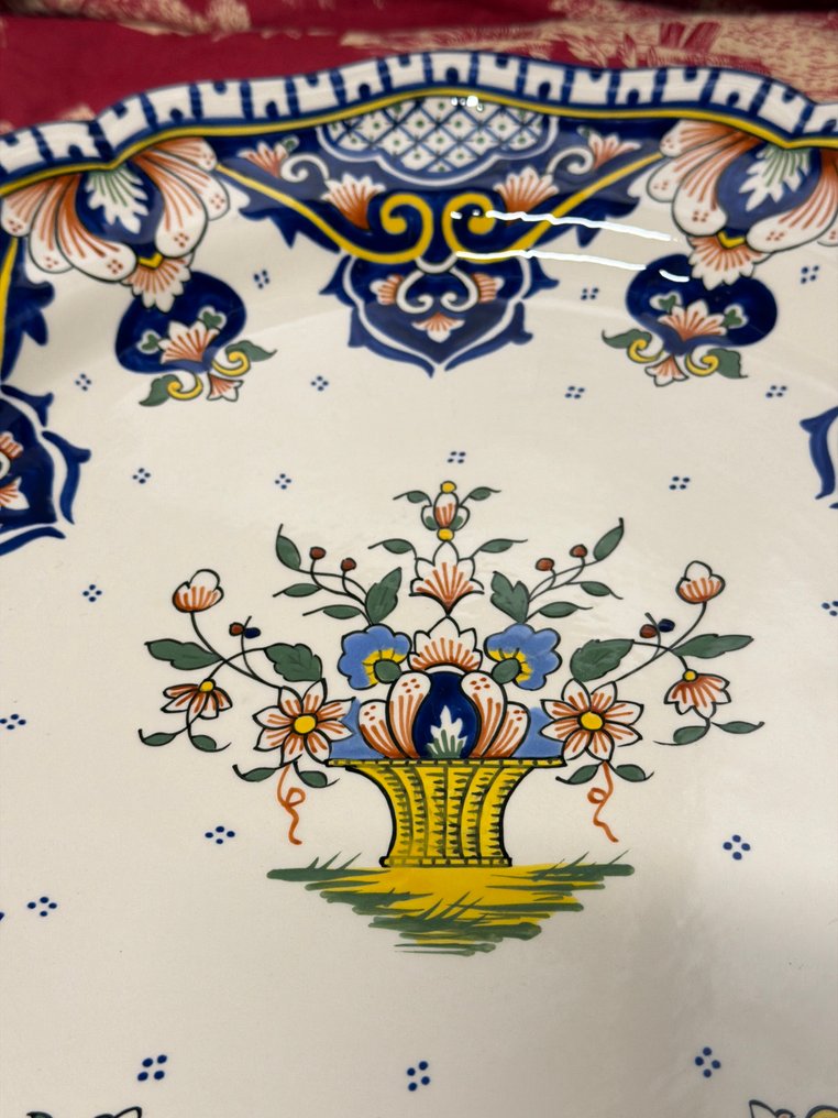 Teller - Large Serving Dish - Fayence - Vieux Rouen Style #4.3