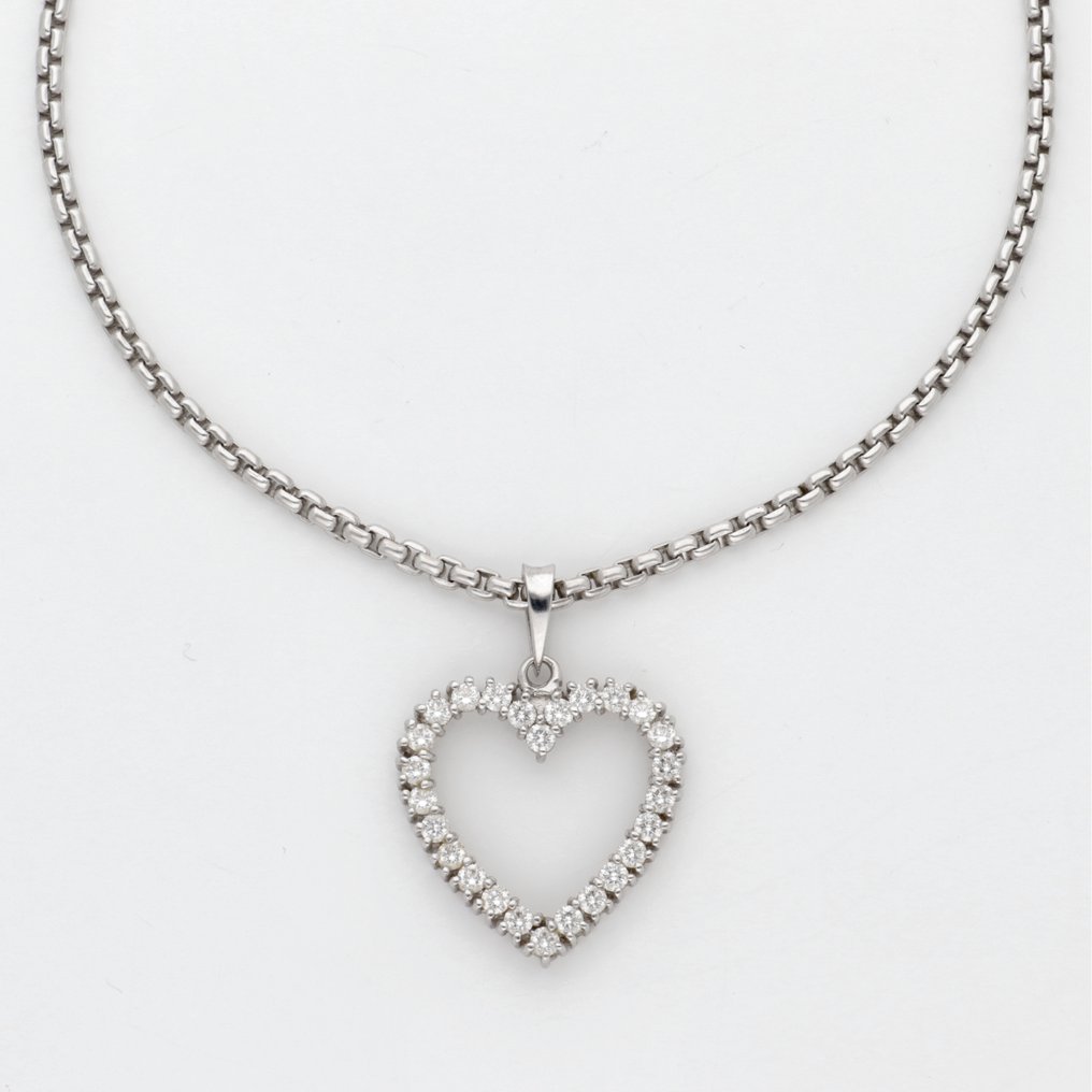 Fope - Κολιέ με μενταγιόν - 18 καράτια Λευκός χρυσός Διαμάντι (Φυσικό)  - Hart #1.0