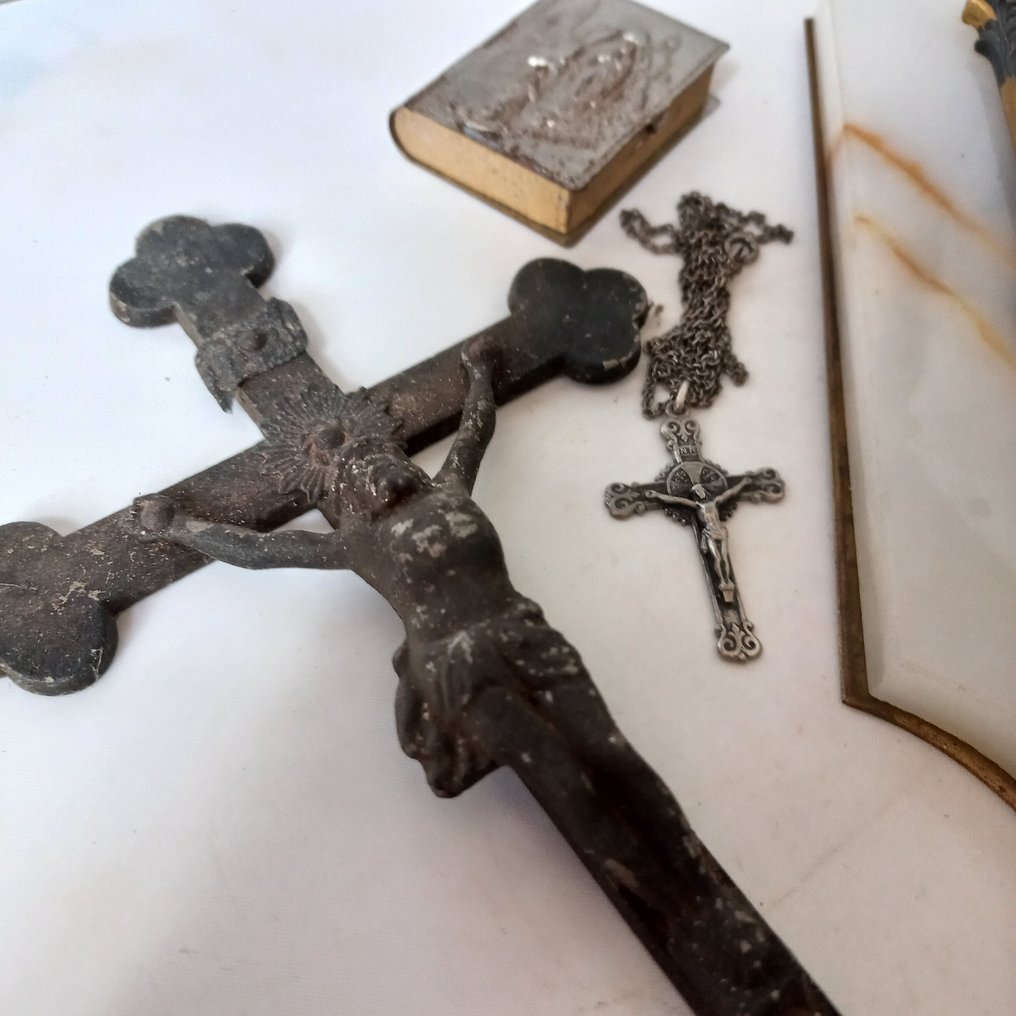 一套六件宗教物品 (6) - 縞瑪瑙, 青銅色, 金屬, 木 - 1900-1910 #4.3