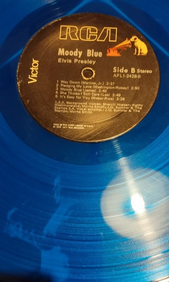 猫王 - 埃维斯·普里斯利 - MOODY BLUE - Special Blue Coloured Vinyl Press - LP - 1977 #1.0