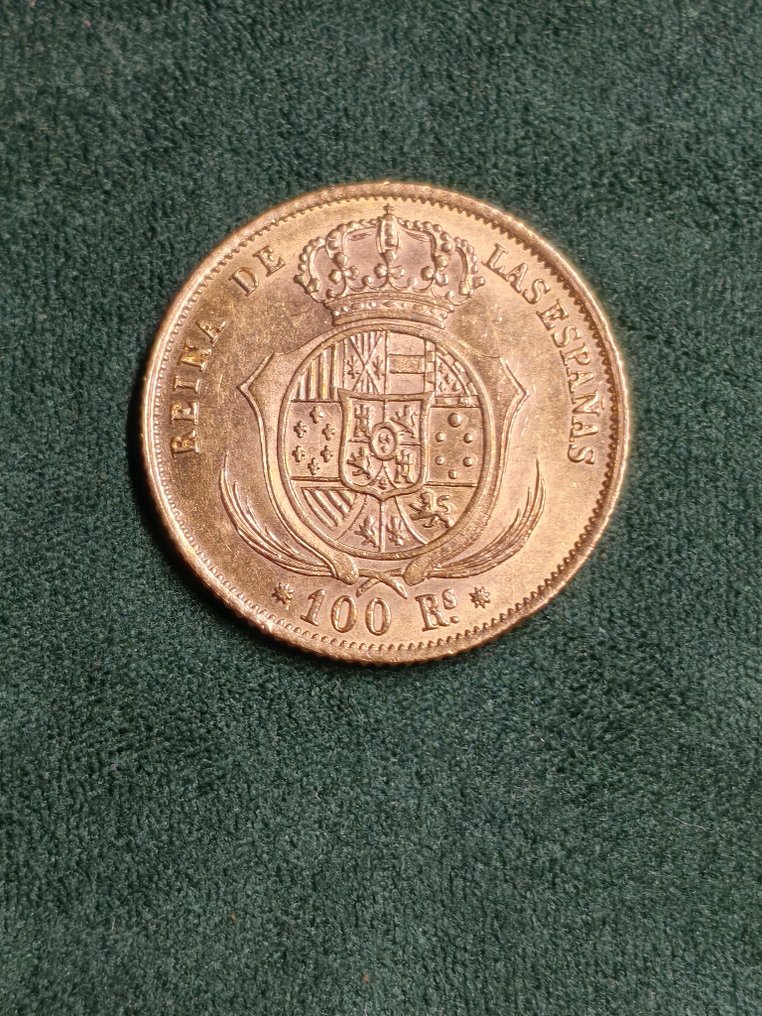 西班牙. 伊莎贝尔二世. 100 Reales 1859 Barcelona #3.2