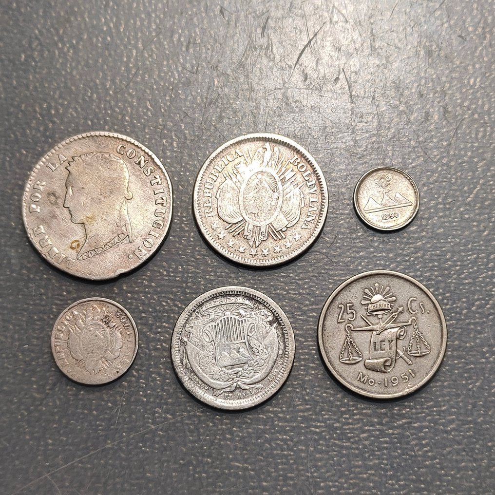 Hispanoamérica. Lote de 6 monedas  (Senza prezzo di riserva) #1.0