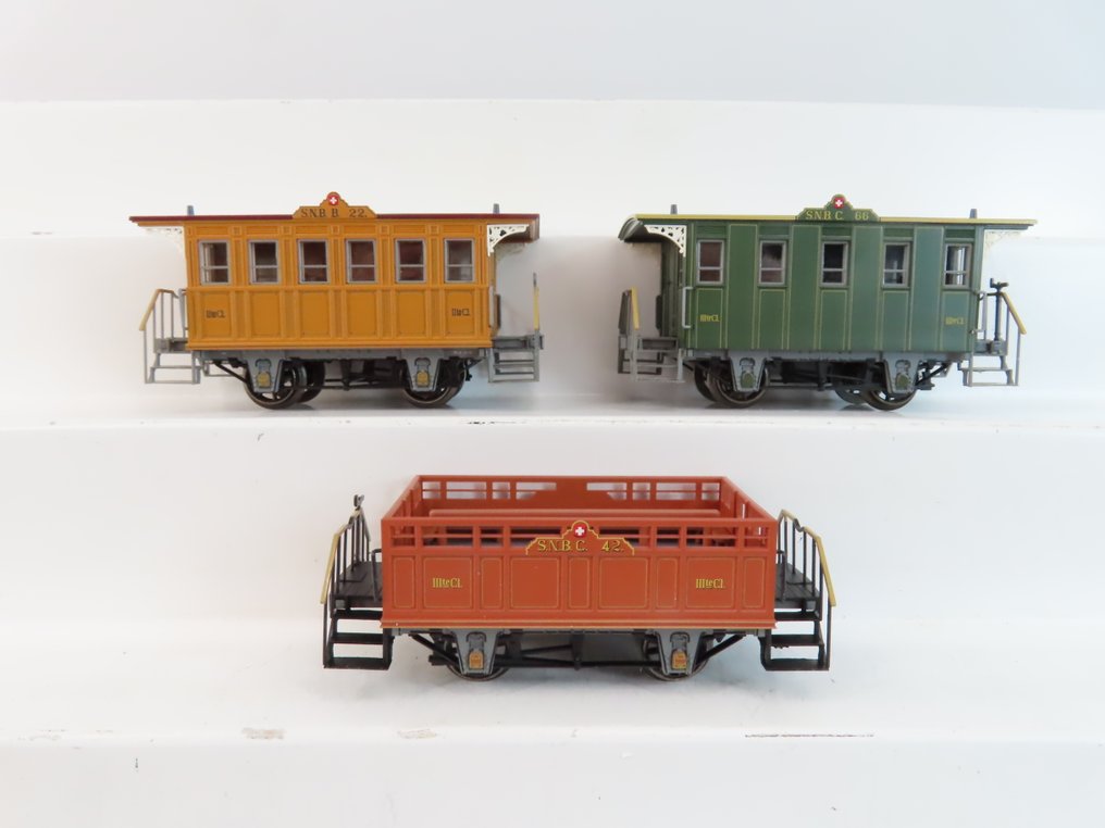 Märklin H0轨 - 43471 - 模型火车客运车厢套装 (1) - 3件套人物列车组‘西班牙Brotli铁路’ - Spanisch Brotli-bahn (CH) #1.0