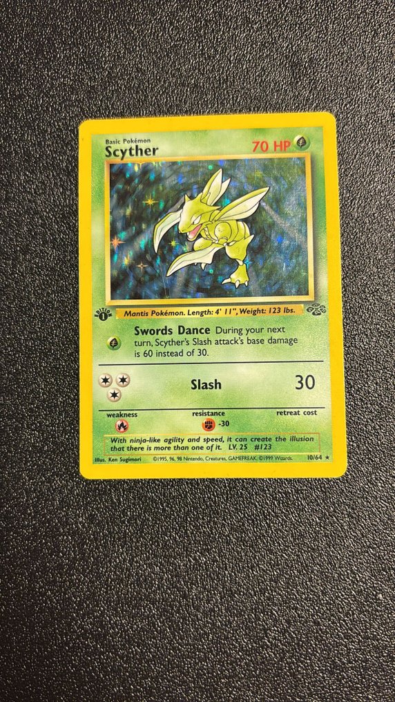 Pokémon - 1 Card - Scyther 18/64 Foil, Primera edición - WOTC - Jungle #1.0
