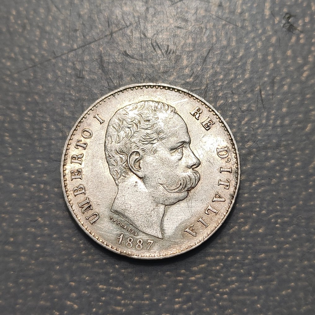 Ιταλία. Umberto I. 1 Lira 1887  (χωρίς τιμή ασφαλείας) #1.0