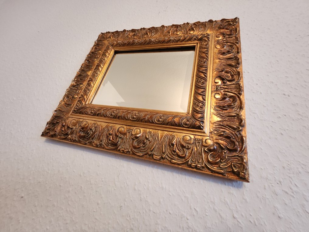 Wall mirror - Glass, Gold plated, Wood - Facets handcrafted #4.3