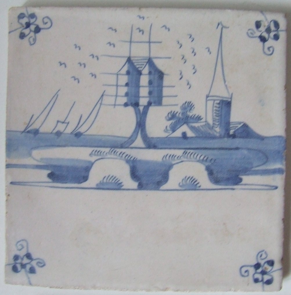  Πλακάκι (9) - 9 τεμάχια τοπικά πλακάκια - 1700-1750  #3.2