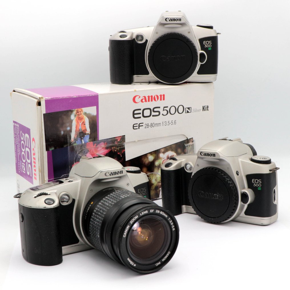 Canon 3x EOS 500N analogue Surprise Lot (**Read**) Αντανακλαστική φωτογραφική μηχανή με μονό φακό (TLR) #1.0