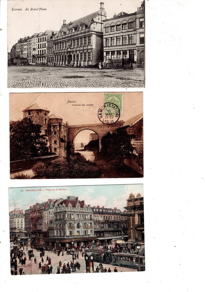 比利時 - 城市和景觀, 城堡和紀念碑, 橋樑, 教堂 - 布鲁塞尔；布鲁日；迪南；纳穆尔；图尔内；乌伊；列日；佩鲁韦尔兹；贝鲁伊尔；雷穆沙姆；赫隆；雷穆沙姆 - 明信片 (257) - 1900-1935 #1.0
