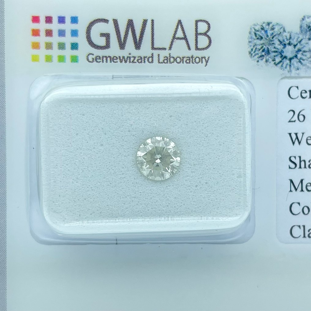 No reserve price - 1 pcs Diamond  (Natural)  - 0.51 ct - Round - J - SI3 - Gemewizard Gemological Laboratory (GWLab) #3.2