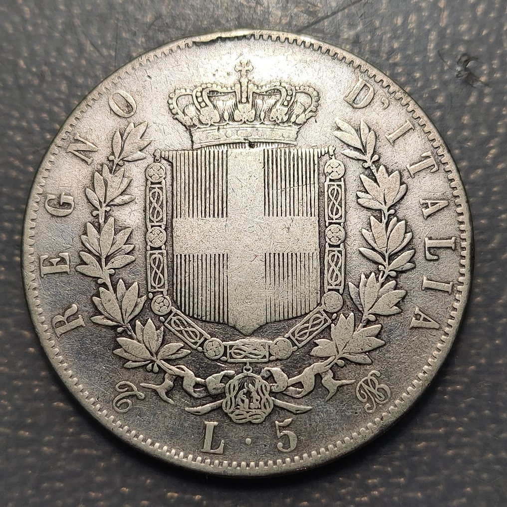 Ιταλία. Vittorio Emanuele II. 5 Lire 1865 T  (χωρίς τιμή ασφαλείας) #1.0