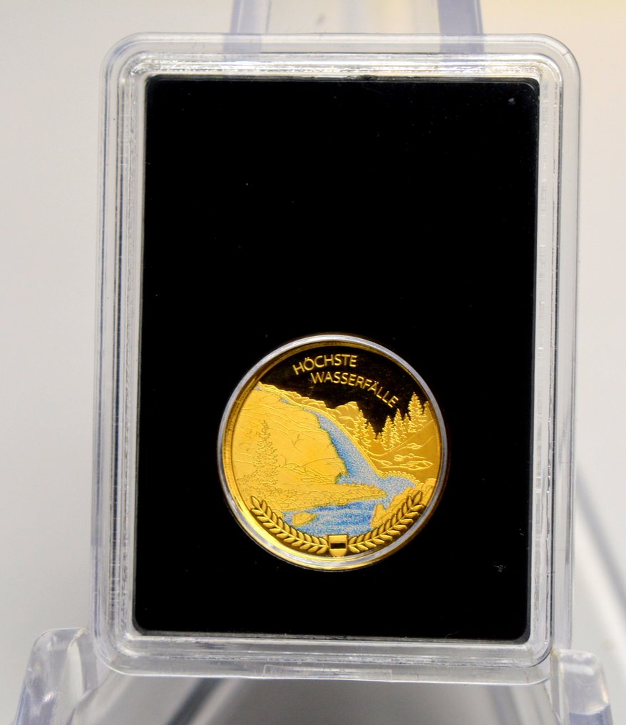 Østrig. Medal Rekord - Water Fall - Round Bar Ingot - 1/200oz (.999) (Ingen mindstepris) #1.0