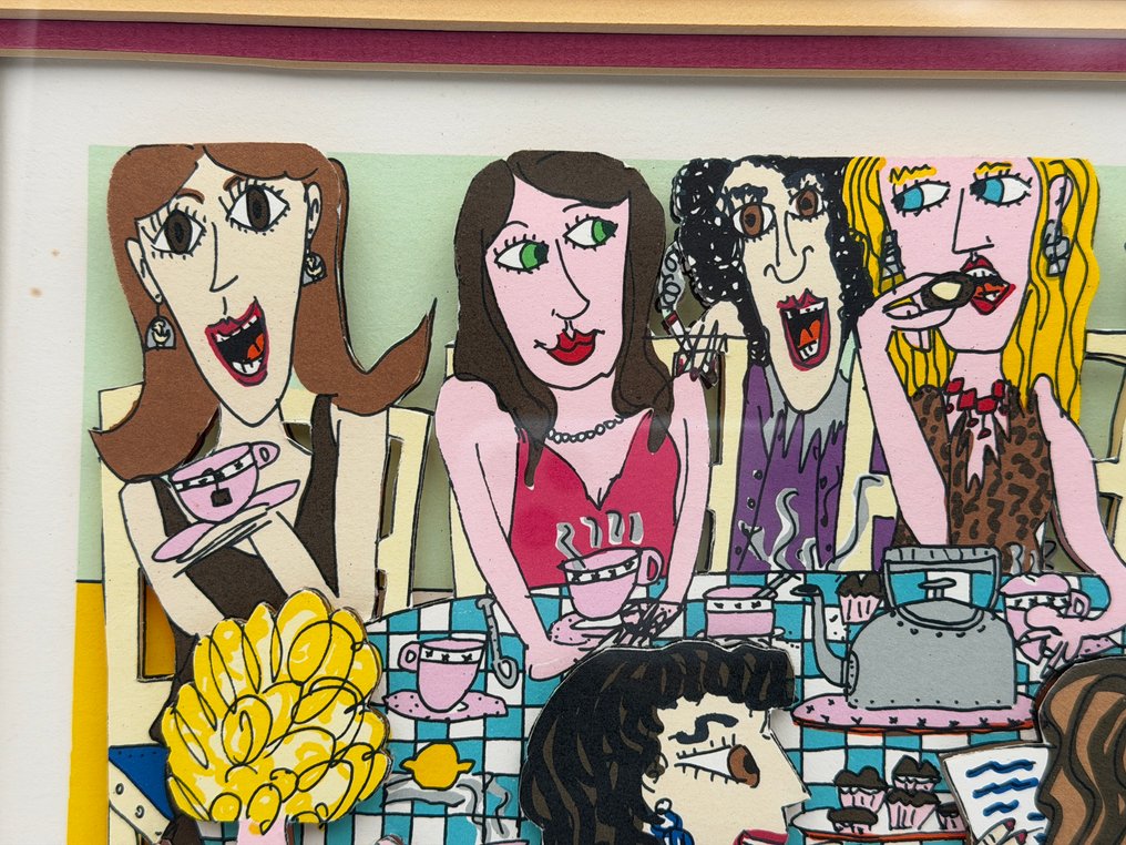 James Rizzi (1950-2011) - Tea Party · 3D Silkscreen #2.1