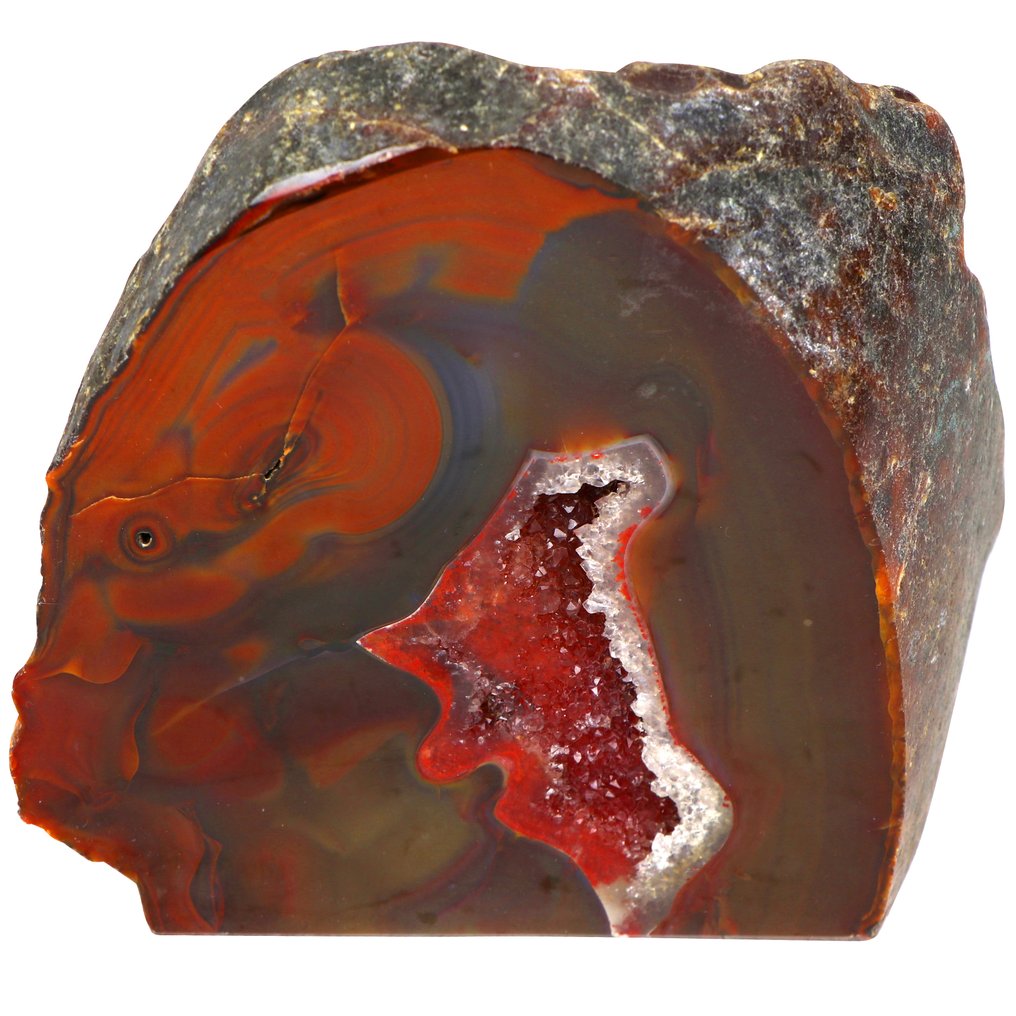 无底价 - 红色'玛瑙'玛瑙 - 12x12x5 厘米 晶球- 1 kg #1.0