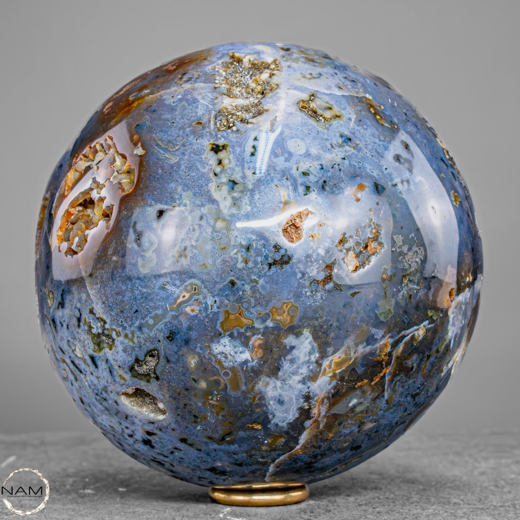 天然红玛瑙-玛瑙球 一场迷人的色彩、结构与矿物深度的游戏- 2227.22 g #2.1