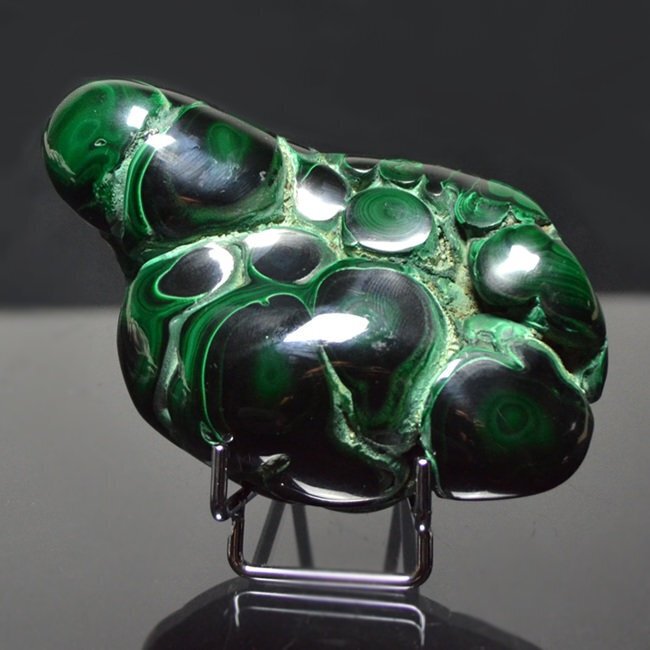 Γυαλισμένος μαλαχίτης Δείγμα - Ύψος: 6 cm - Πλάτος: 11 cm- 465 g #3.2