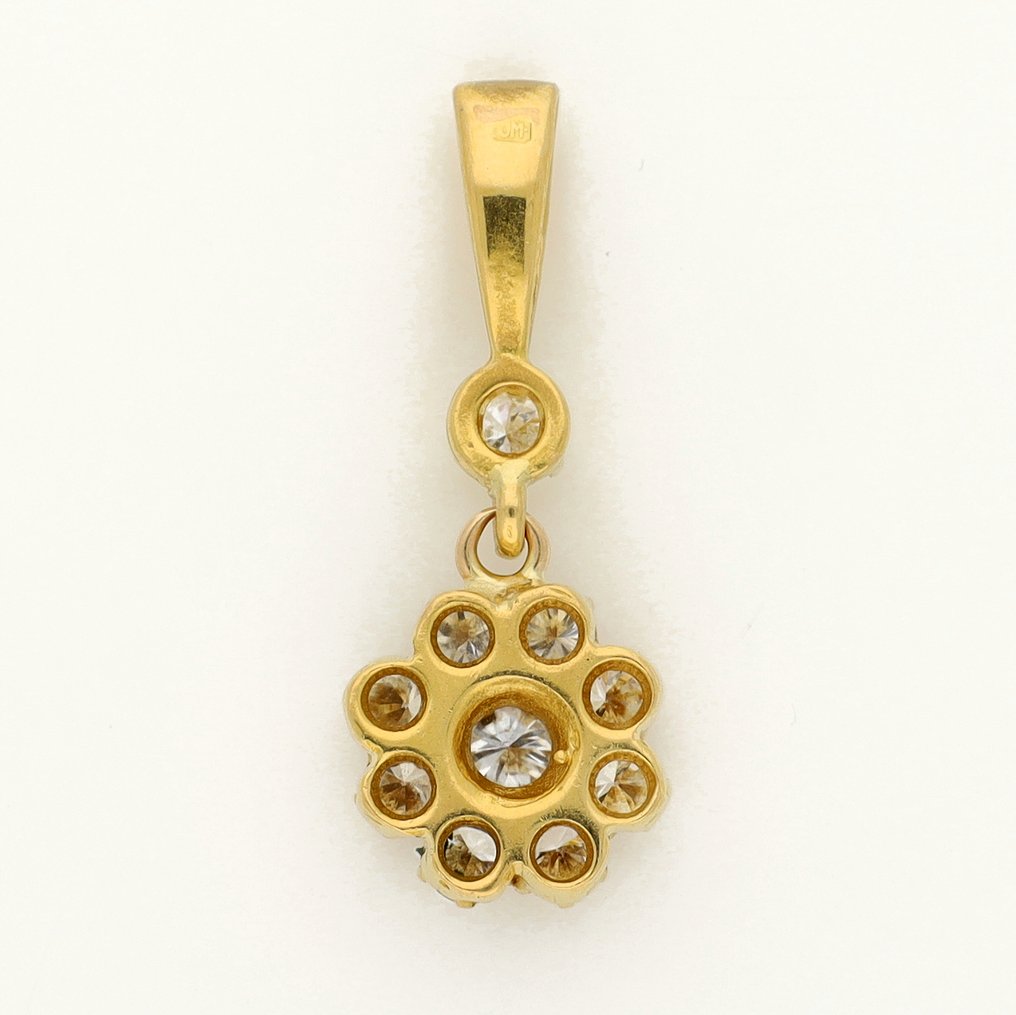 吊坠 - 21.6克拉 黄金 钻石 (天然)  #1.0