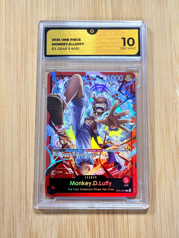 万代 - 1 Graded card - One Piece - Monkey D. Luffy #Ex Gear 5 被修改的, 另类艺术, 压膜 - GG 10 #1.0