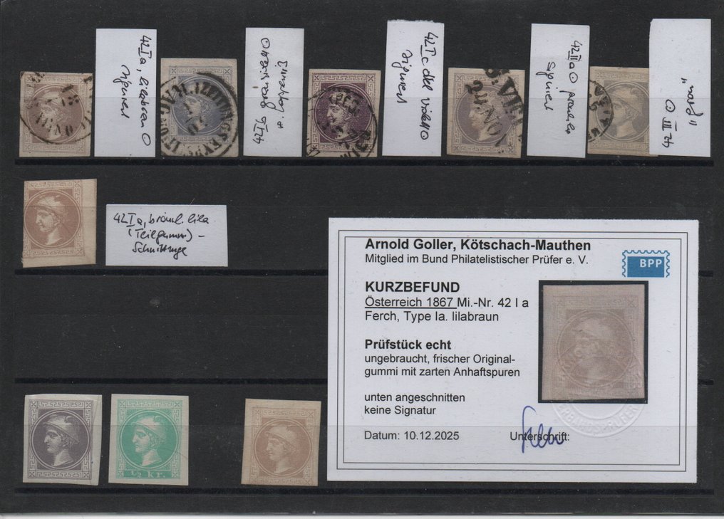 Αυστρία 1880/1880 - Ειδική συλλογή εφημερίδων γραμματοσήμων με τύπους, μεταξύ αυτών ο τύπος Ia lilabraun με πιστοποίηση. - Katalognummer 42-43 #1.0