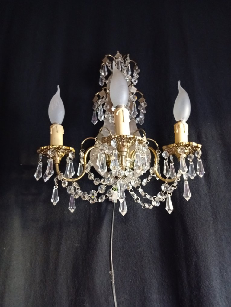 Φωτιστικό τοίχου - Ορείχαλκος, Κρύσταλλο - Αναβίωση στυλ ροκοκό #1.0